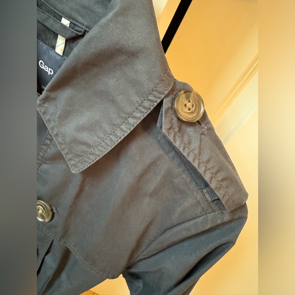 Navy Belted Trench Coat EUC Gap Blue - Picture 6 of 11